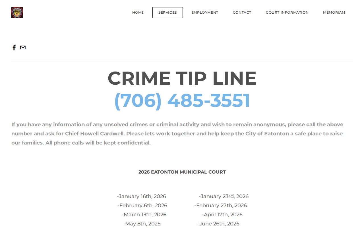 Eatonton Police municipal ticket payment instructions