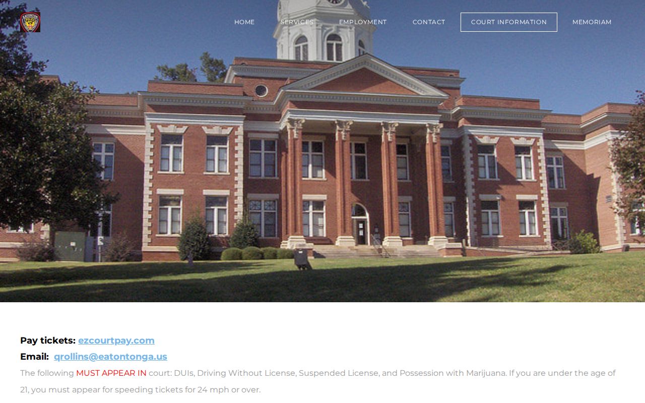 Eatonton Municipal Court dates and appearance information
