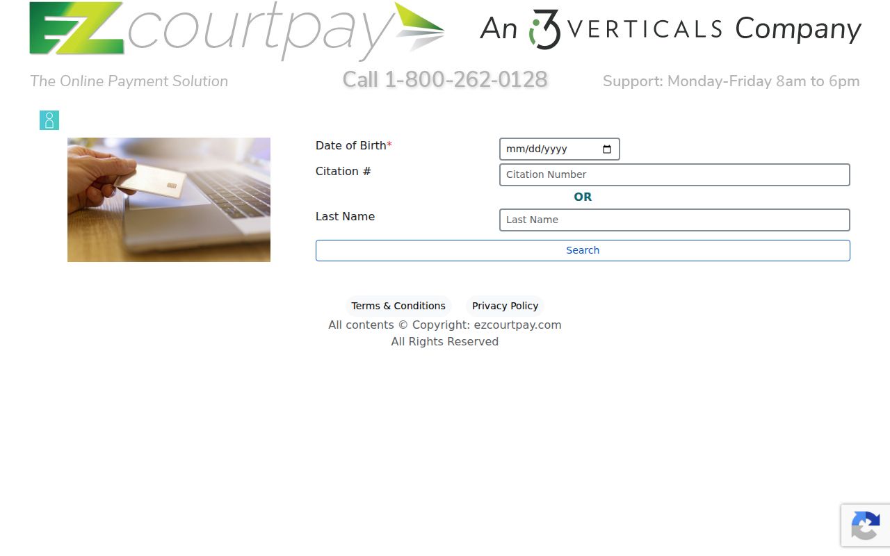 EZ Court Pay form for an Eatonton municipal citation