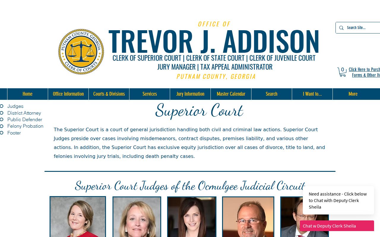 Putnam County Superior Court case search jurisdiction